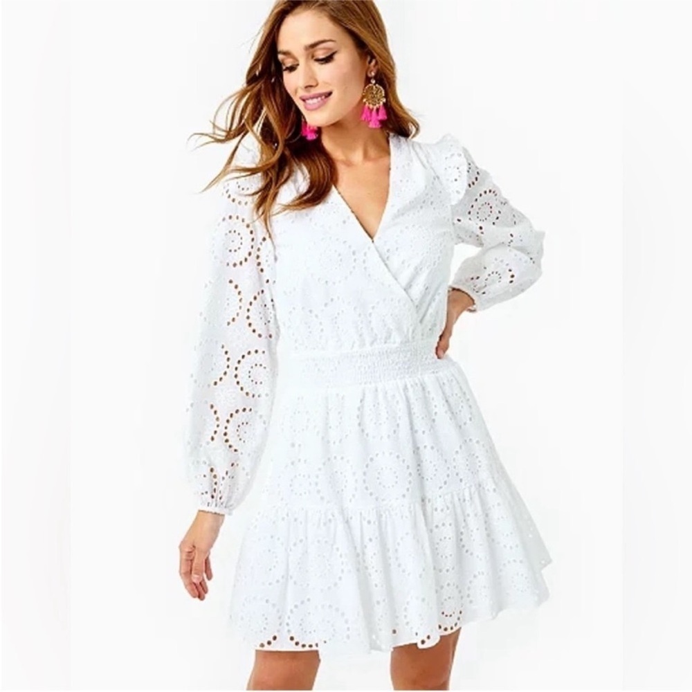 Lilly Pulitzer Dress Taviana Eyelet Dress Size 0 White